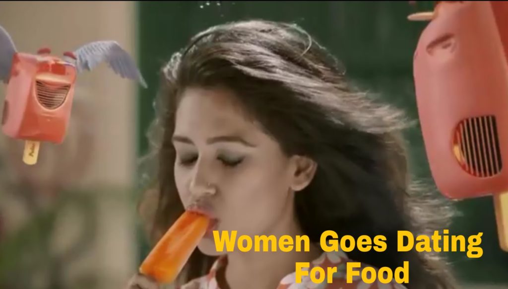 women goes dating for food
